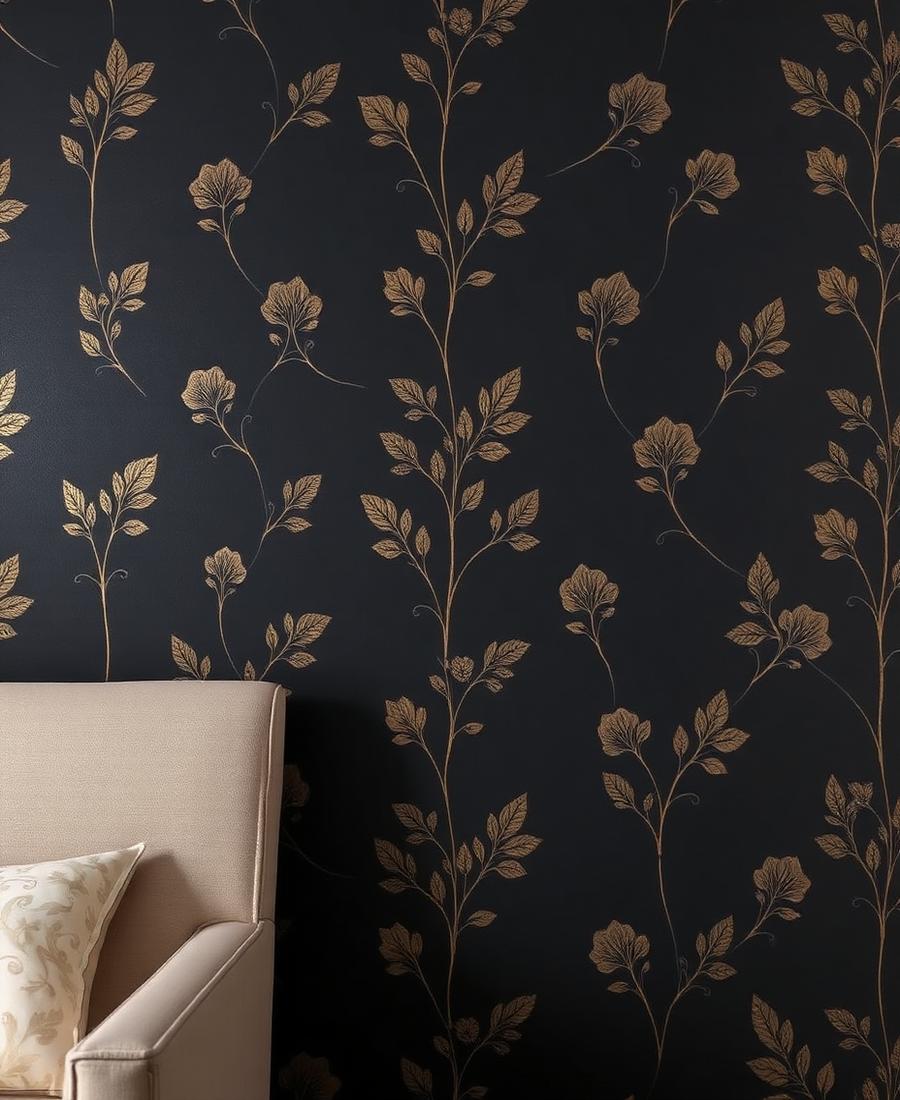 Papel de parede em ambiente decorado